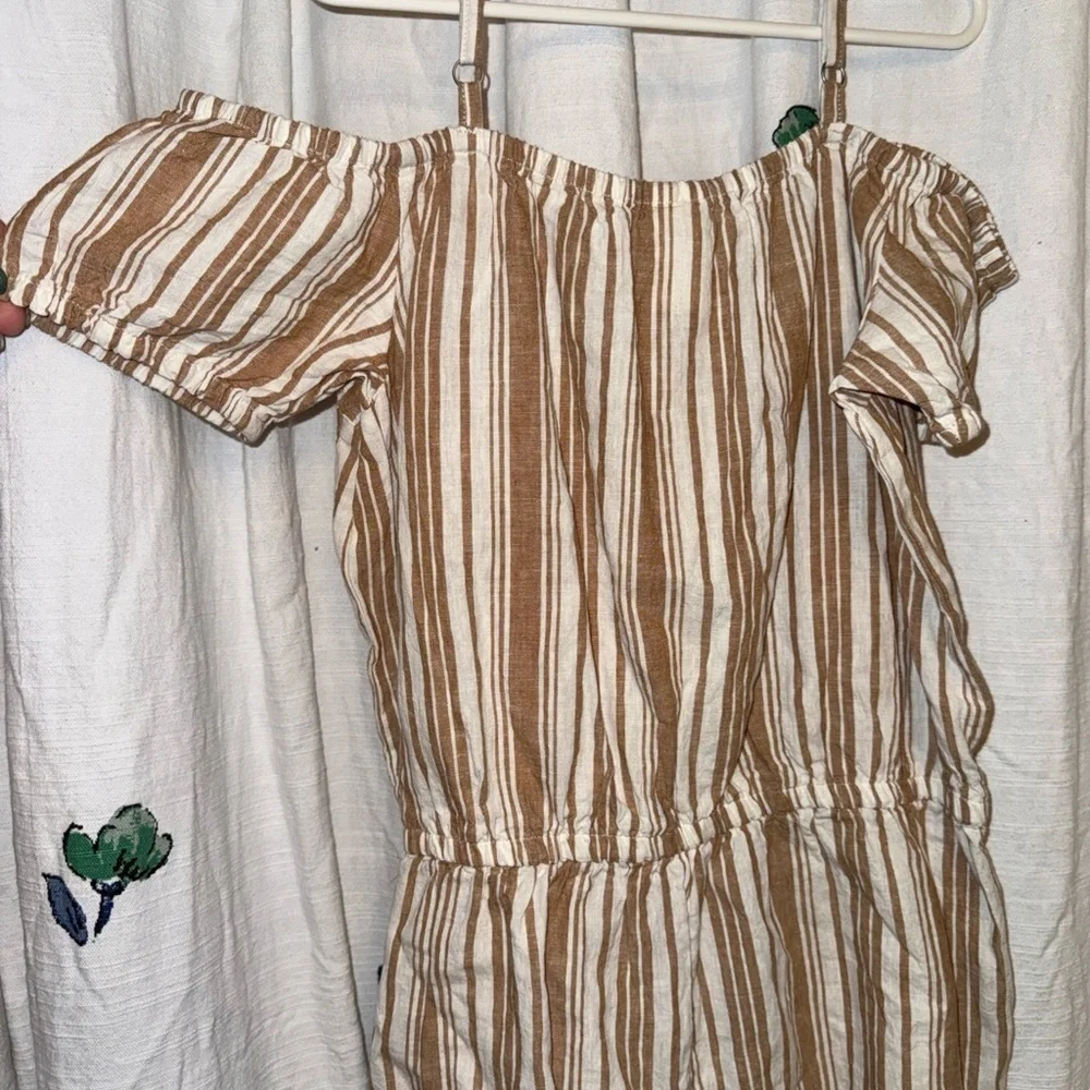 Oshkosh B’gosh Girls Striped Off Shoulder Romper